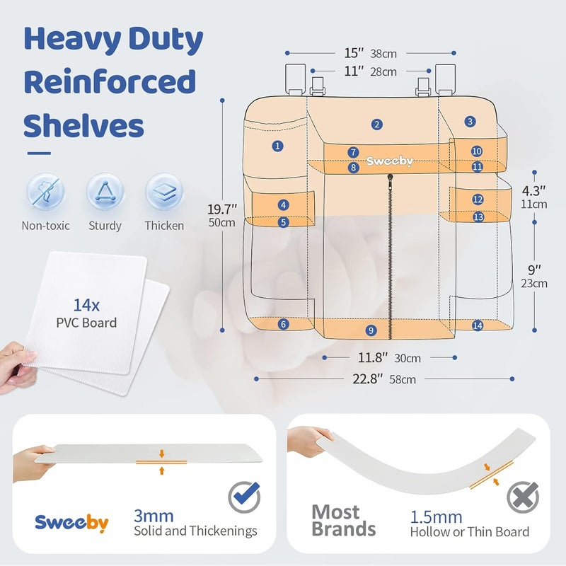 Sweeby Diaper Organizer for Changing Table and Crib - Nursery Diaper Stacker Hanging Caddy for Baby Essentials - Image 4